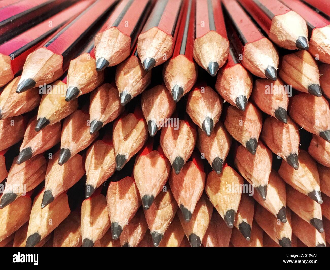 Lead pencils close up. Stock Photo