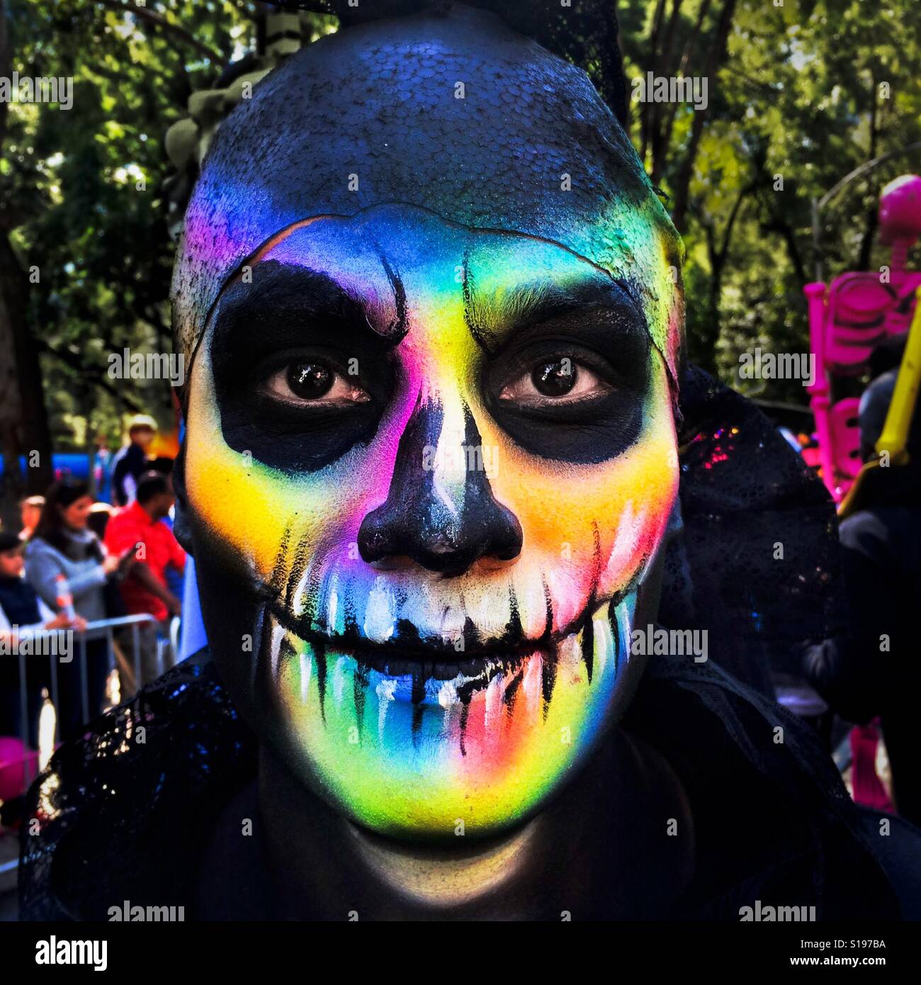 A young man, representing a Mexican cultural icon called La Catrina, takes  a part in celebrations of the Day of the Dead (Día de Muertos) in Mexico  City, Mexico, 29 October 2016
