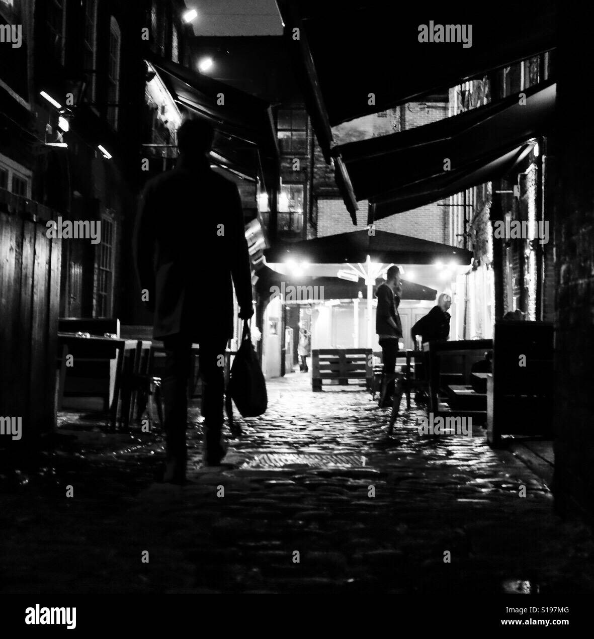 Silhouettes in Queens Court in Leeds, West Yorkshire. - Smartphone Captured Stock Image