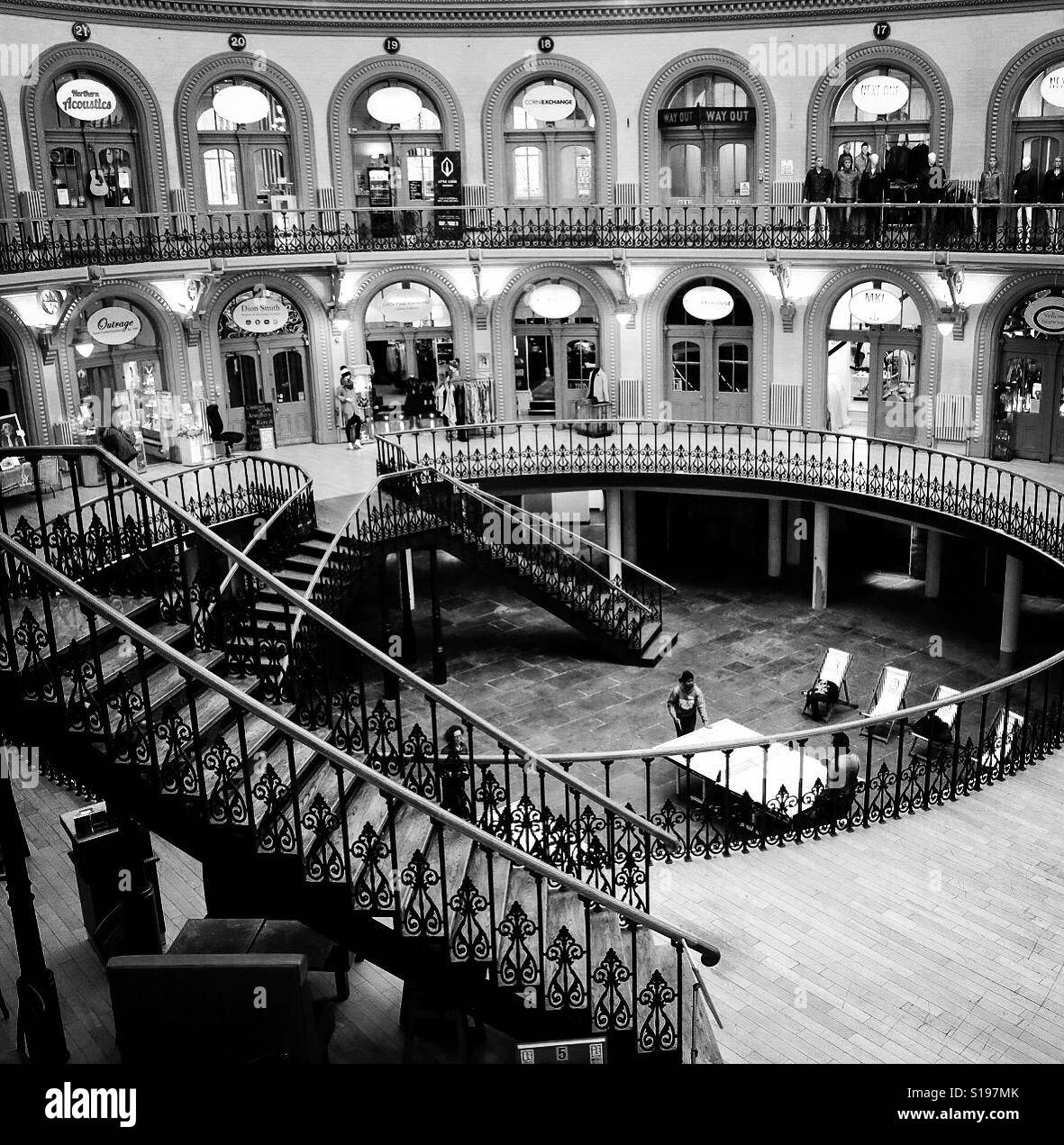 The interior of the Corn Exchange in Leeds, West Yorkshire. Stock Photo