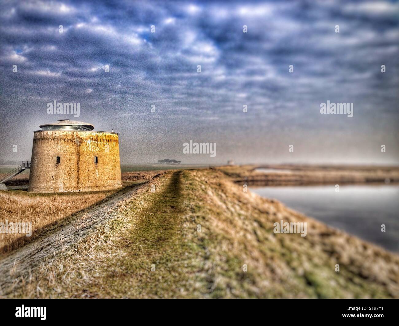 Martello Tower Y which is in residential use, Bawdsey, Suffolk, UK. - Smartphone Captured Stock Image