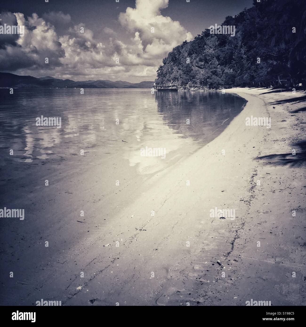 Empty beach on Sangat Island, Philippines - Smartphone Captured Stock Image