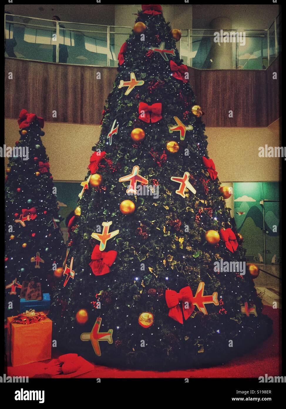 Christmas tree at the Galeao International Airport in Rio de Janeiro, Brazil Stock Photo