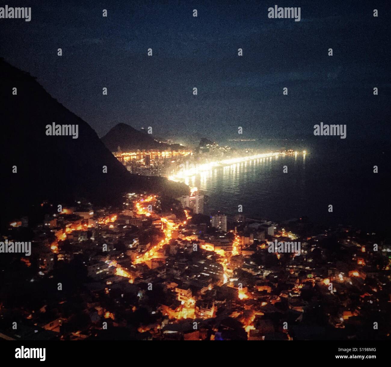 Night lights of Rio de Janeiro Stock Photo