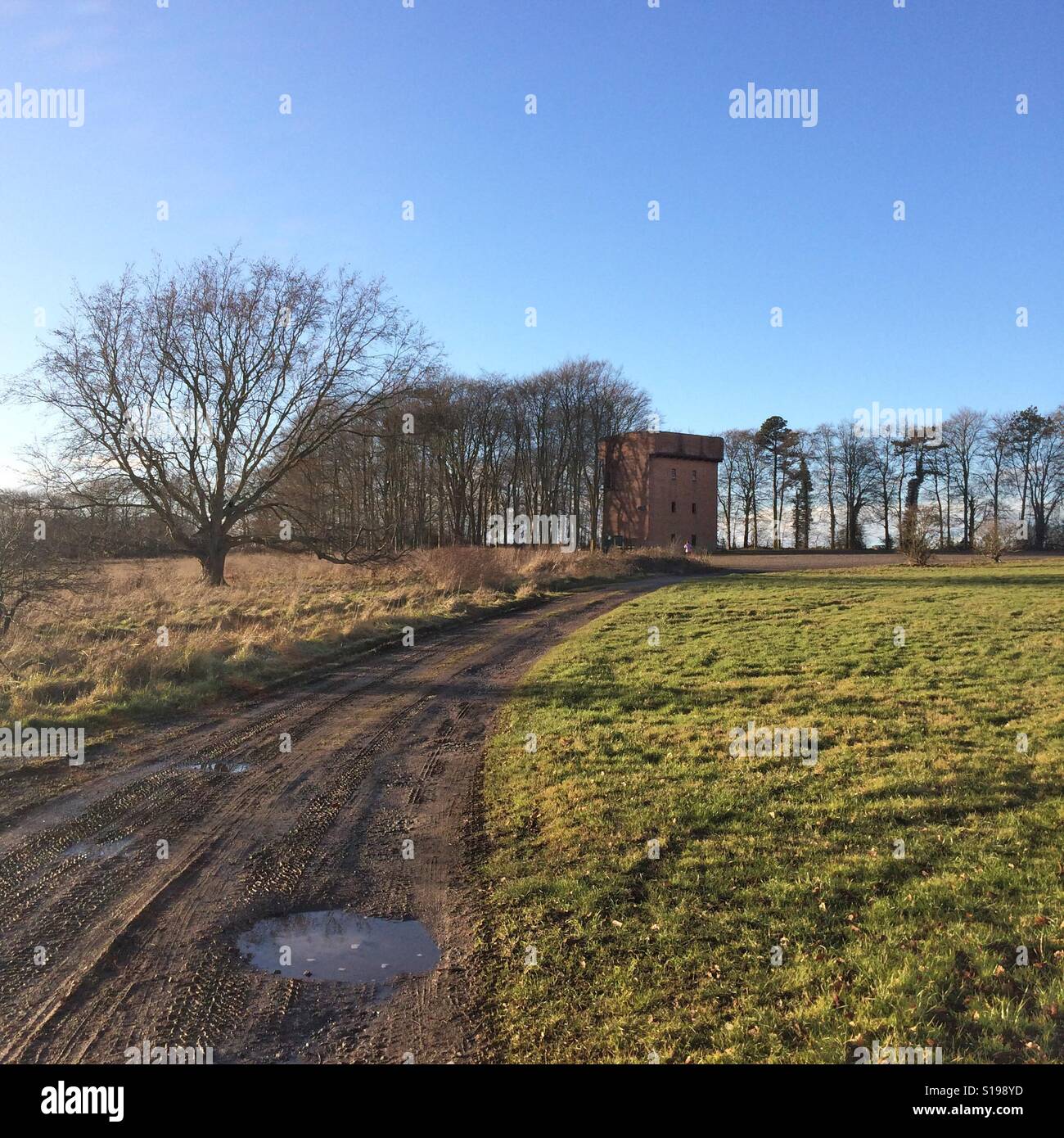 Tilshead Water Tower on the hill above Tilshead village. Salisbury plain,England, United Kingdom. - Smartphone Captured Stock Image