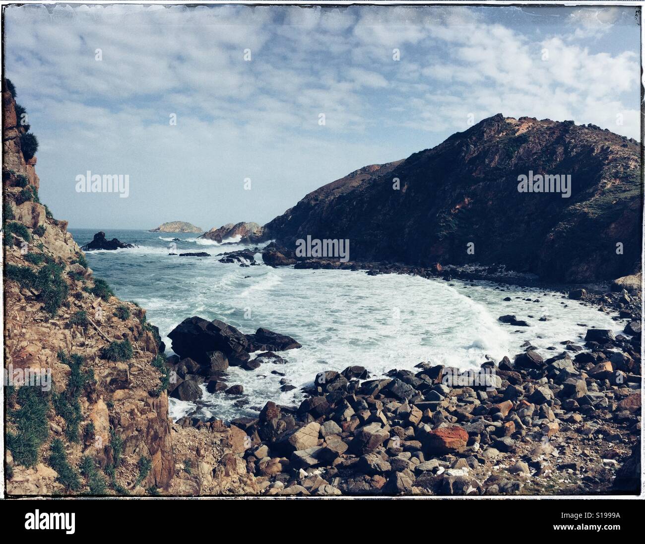 Rocky beach. - Smartphone Captured Stock Image