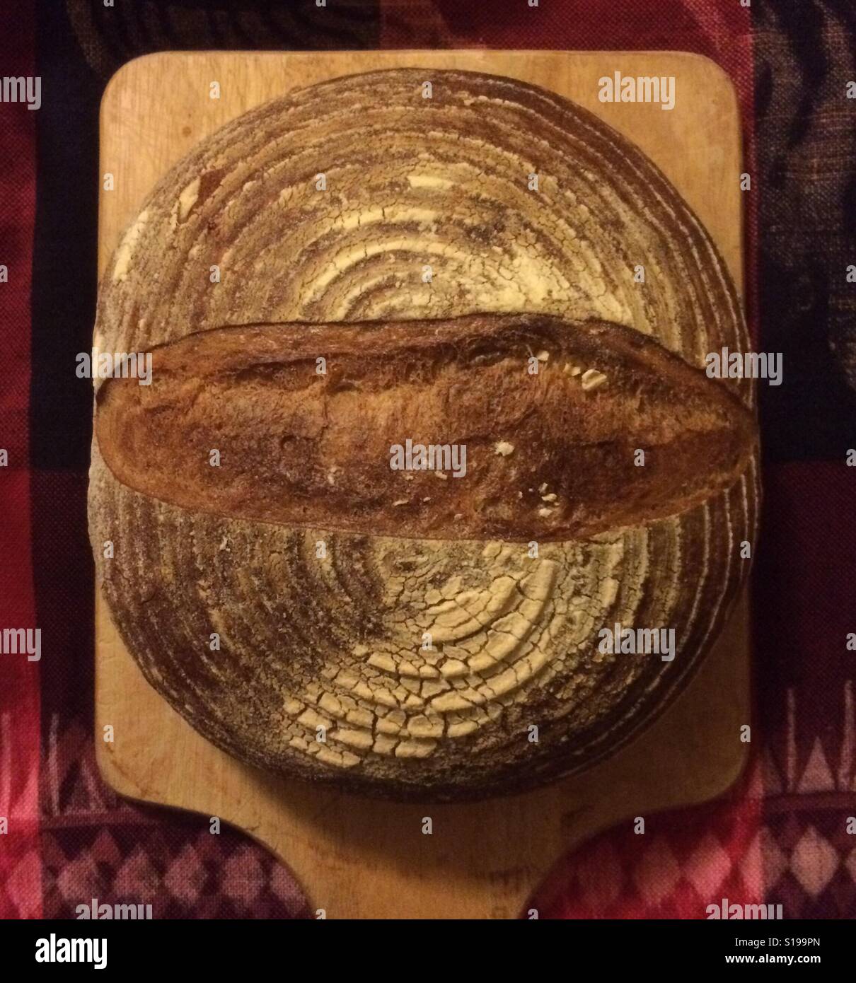 Artisanal bread loaf, detail Stock Photo