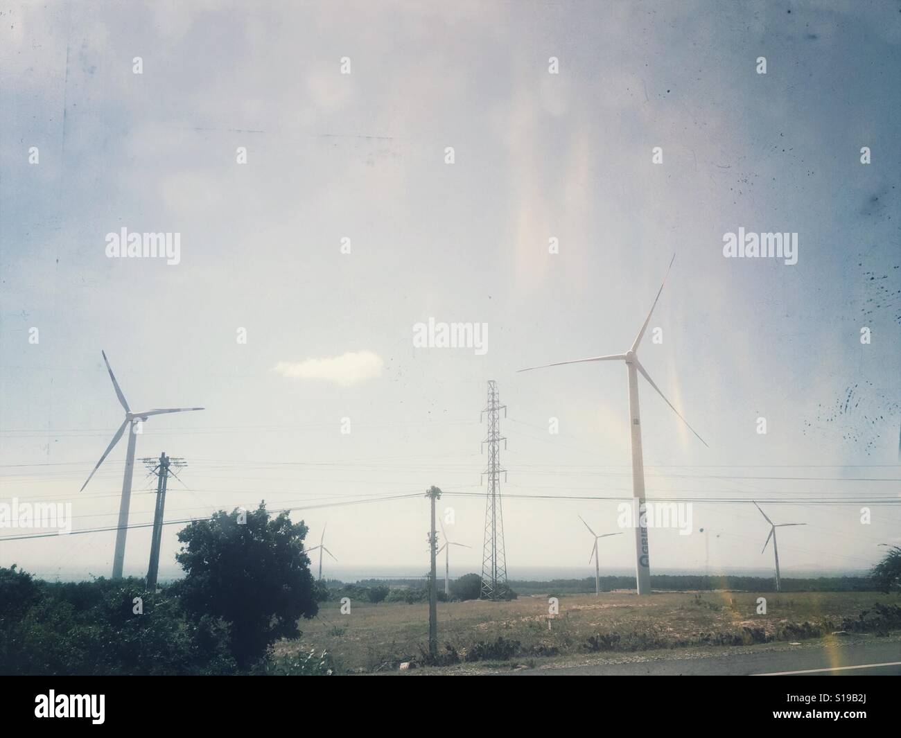 Wind energy structures. - Smartphone Captured Stock Image