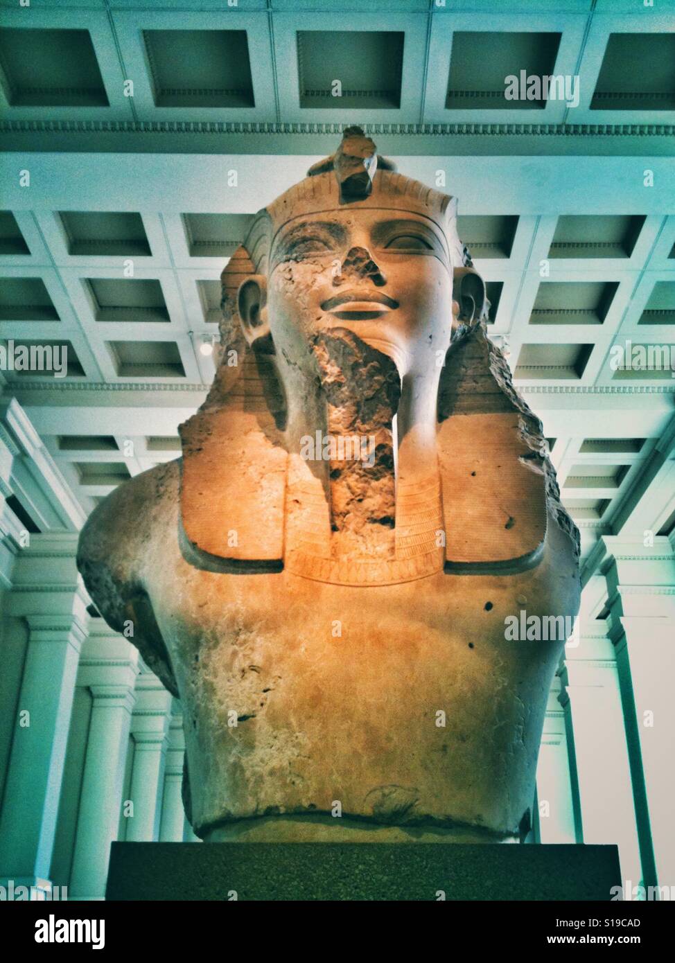 An Egyptian bust in the British Museum - Smartphone Captured Stock Image