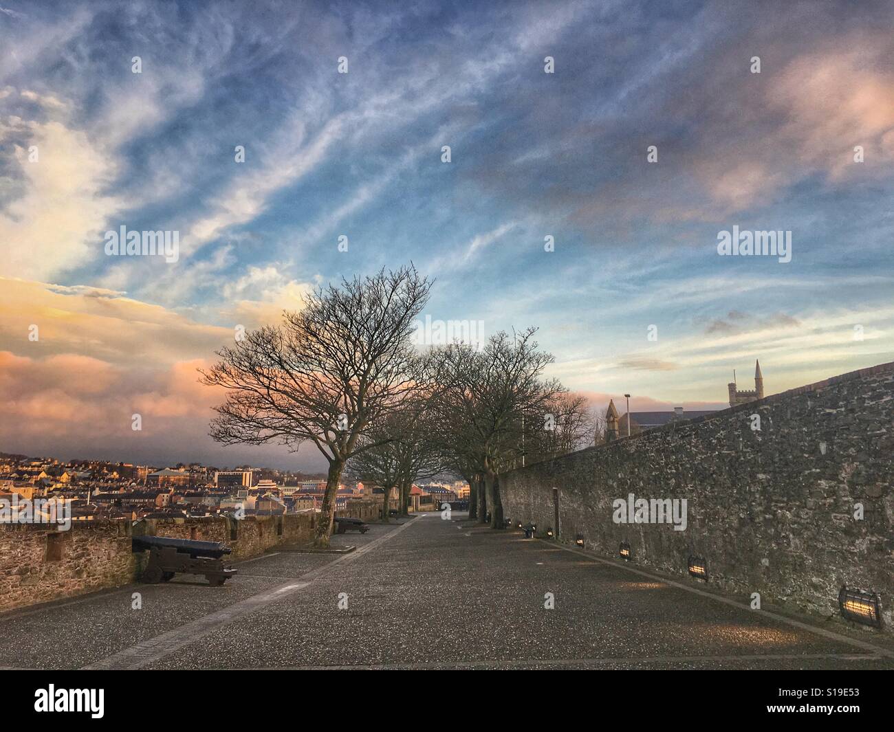 Cannons on the Derry Walls, Northern Ireland - Smartphone Captured Stock Image
