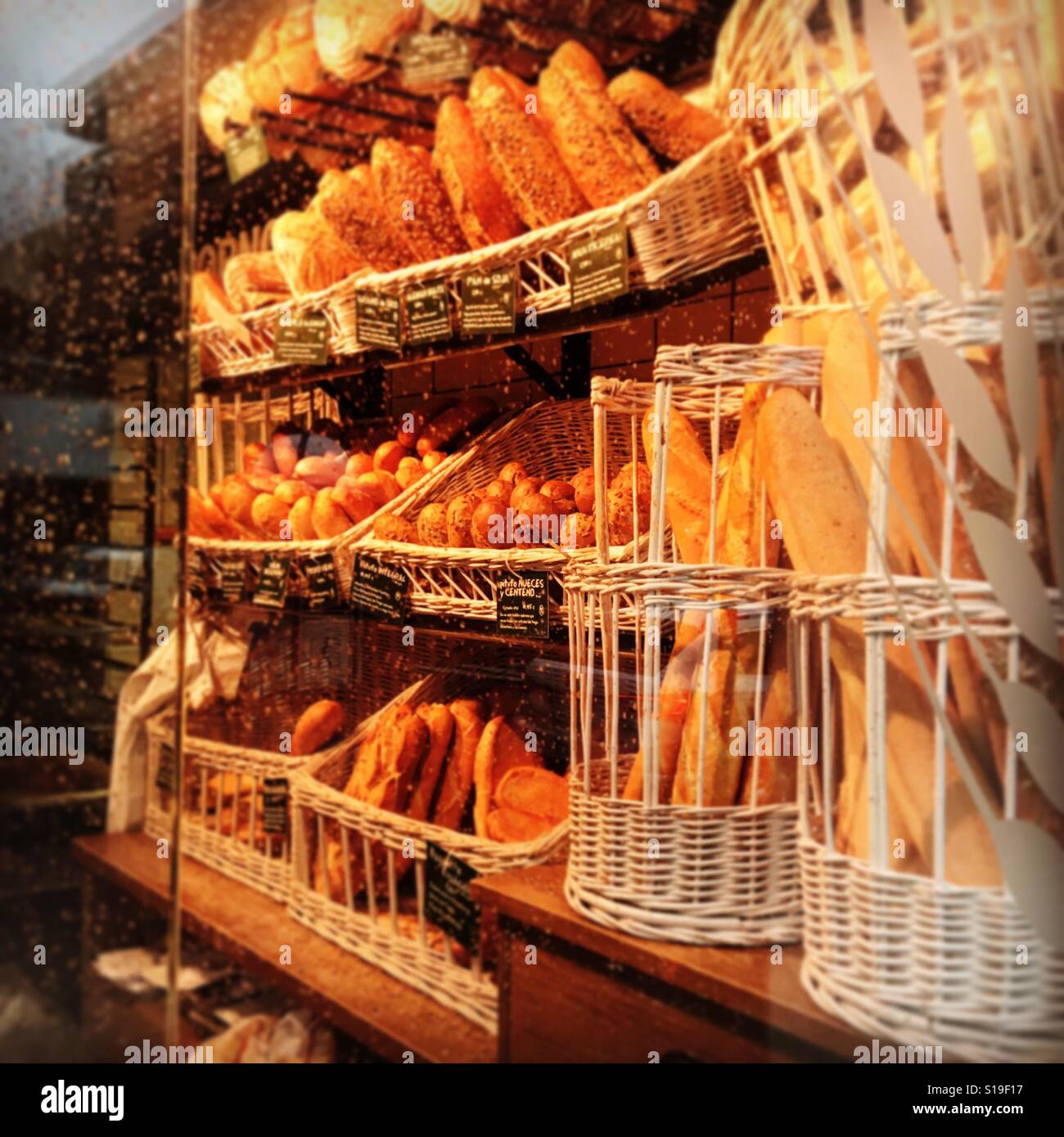 La Canasta Cafeteria Marbella bakery window, Marbella Spain. Delicious  bread for sale Stock Photo - Alamy