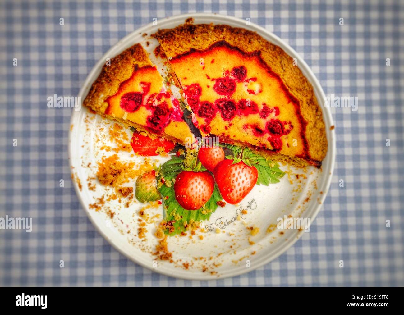 Homemade raspberry and almond tart - Smartphone Captured Stock Image