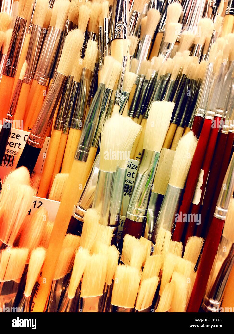 Assortment of paint brushes for sale, USA Stock Photo Alamy