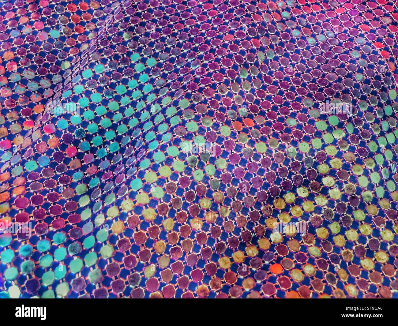 Shiny purple metallic fabric - Smartphone Captured Stock Image