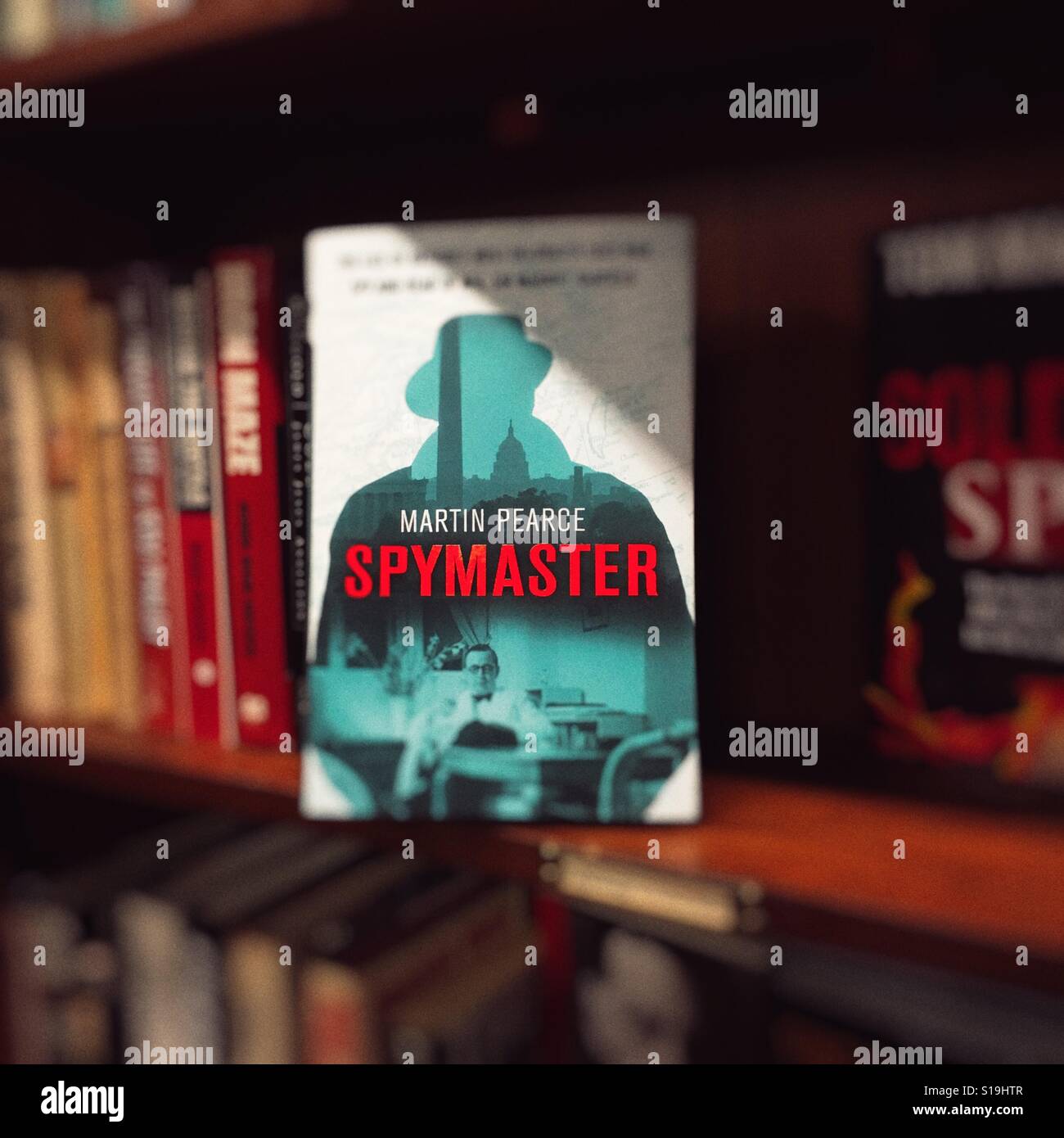Spymaster non fiction spy history book on a bookshelf Stock