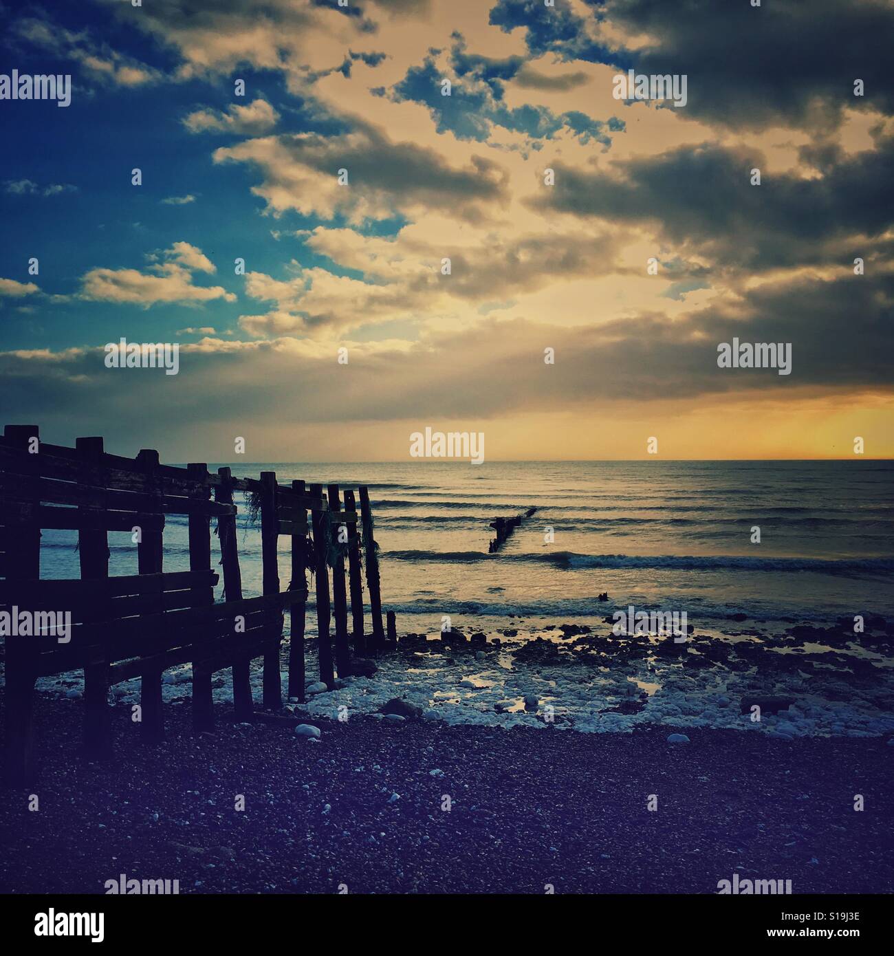 Coastal view, Sussex, UK - Smartphone Captured Stock Image
