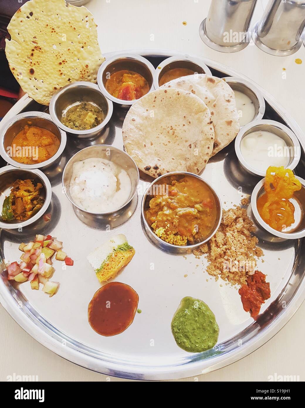Gujarati thali- Indian food Stock Photo