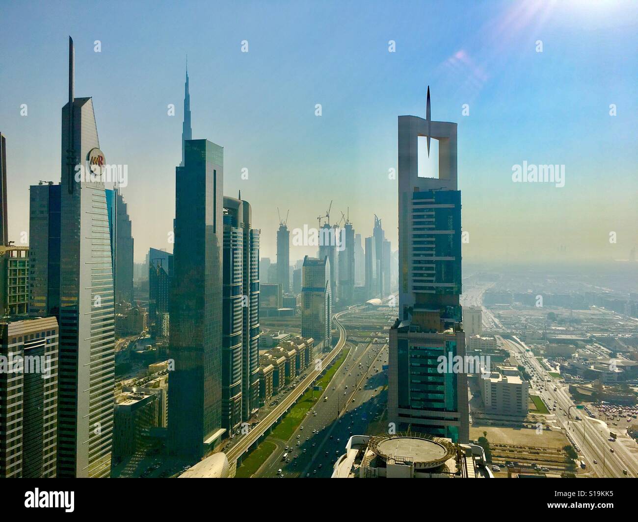 Sheikh Zayed road view in Dubai , UAE Stock Photo Alamy
