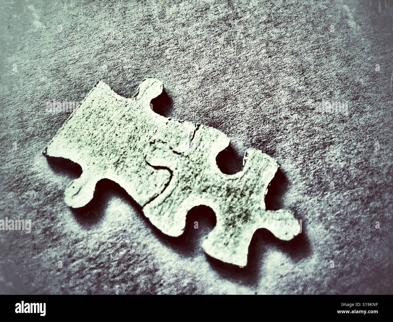 Two jigsaw puzzle pieces, fit together Stock Photo