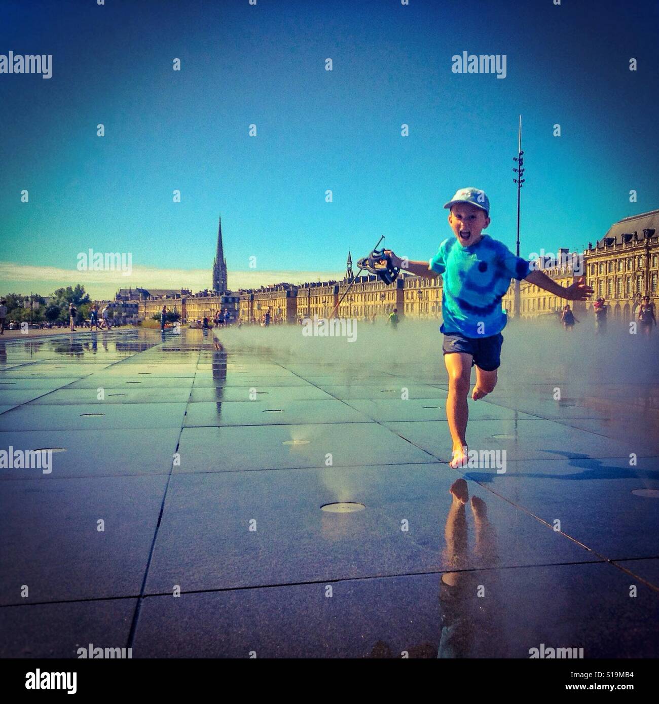 Miror d'eau, Bordeaux, France - Smartphone Captured Stock Image