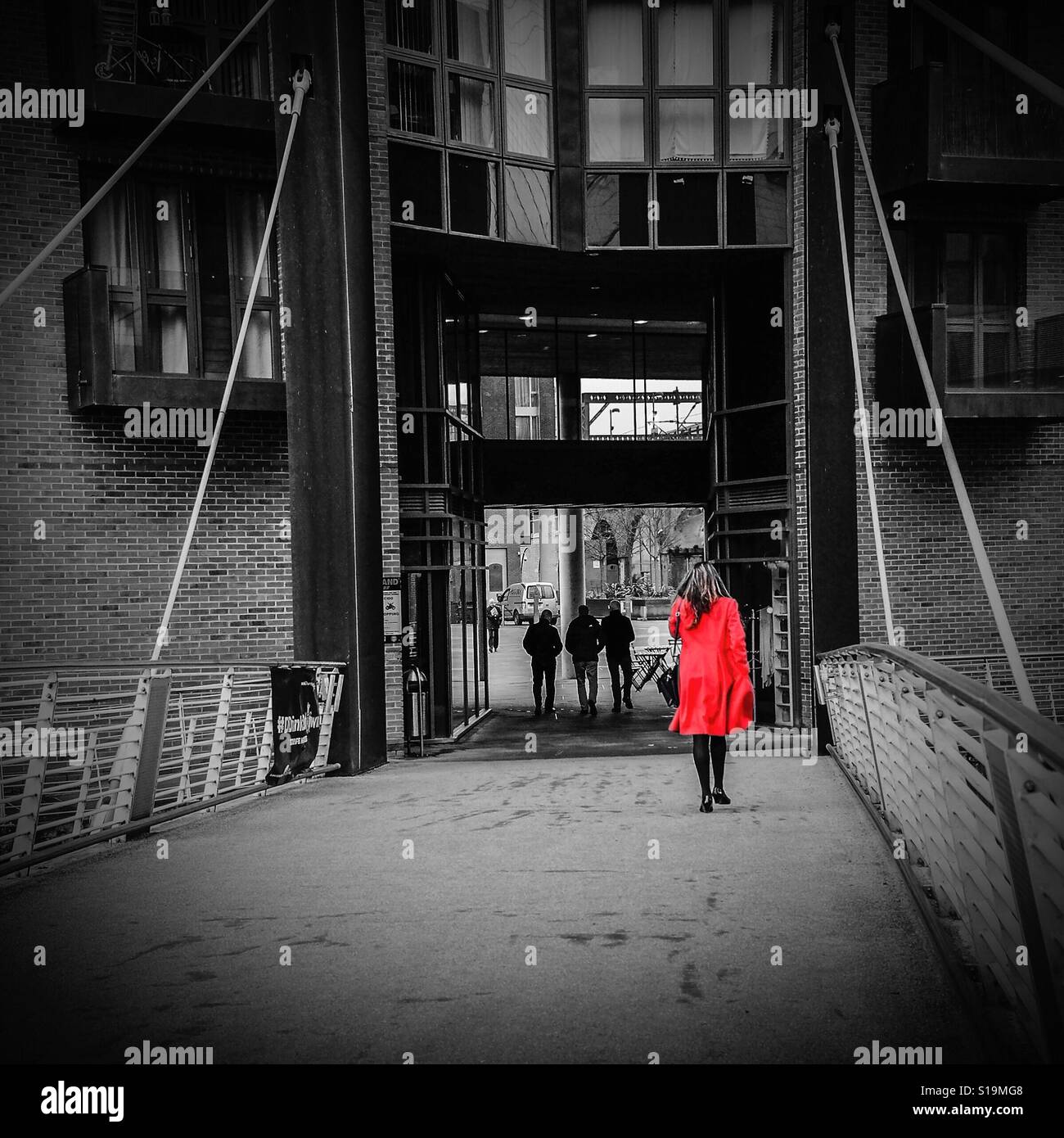 Lady in red.... Leeds Stock Photo Alamy