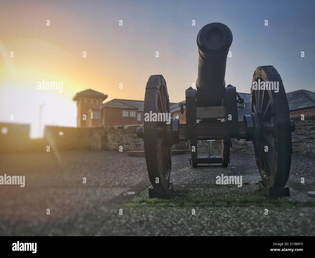 17th Century Cannon from Kent, England, on the Derry Walls in Northern Ireland. - Smartphone Captured Stock Image