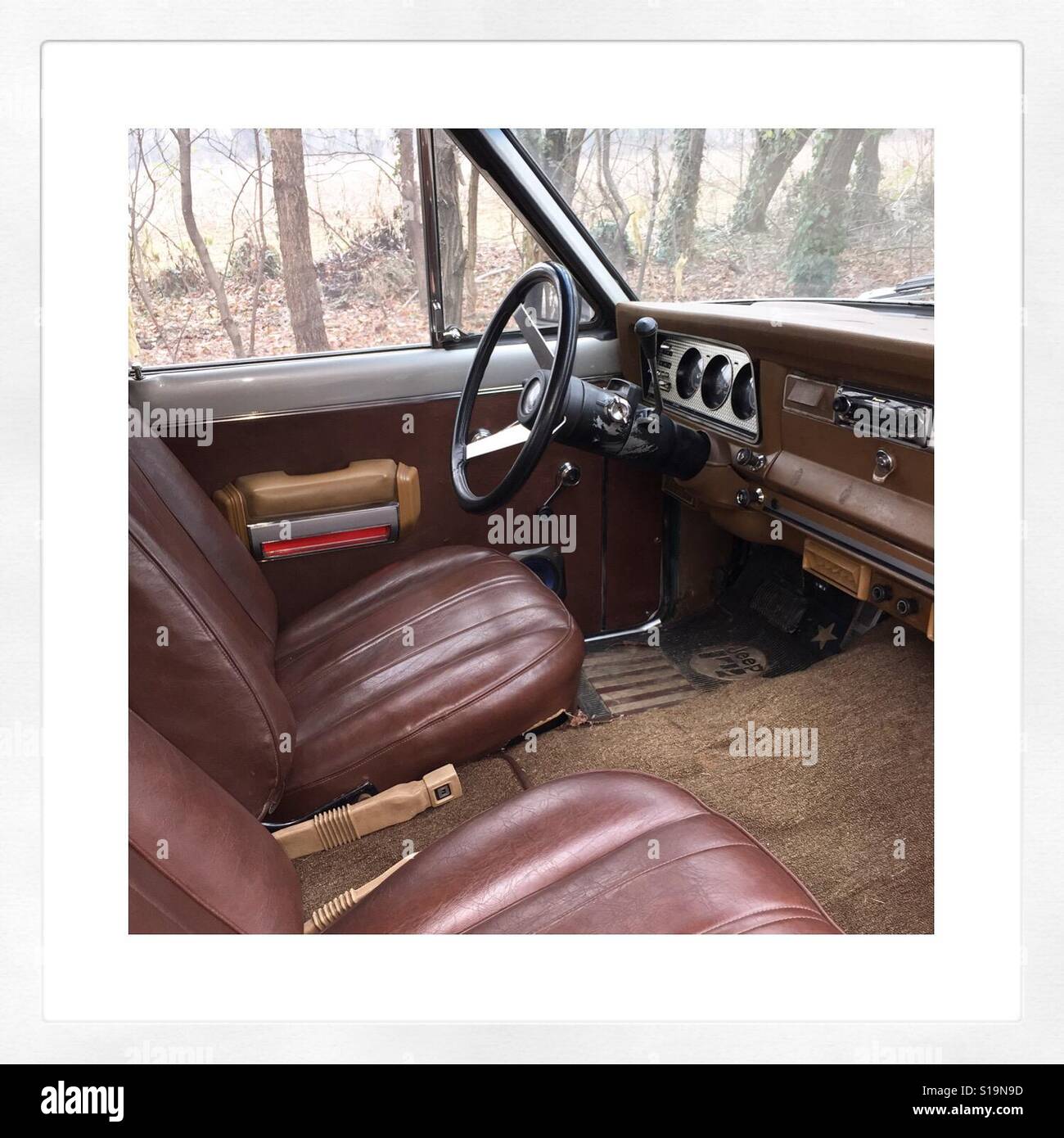 Vintage Car interior Stock Photo