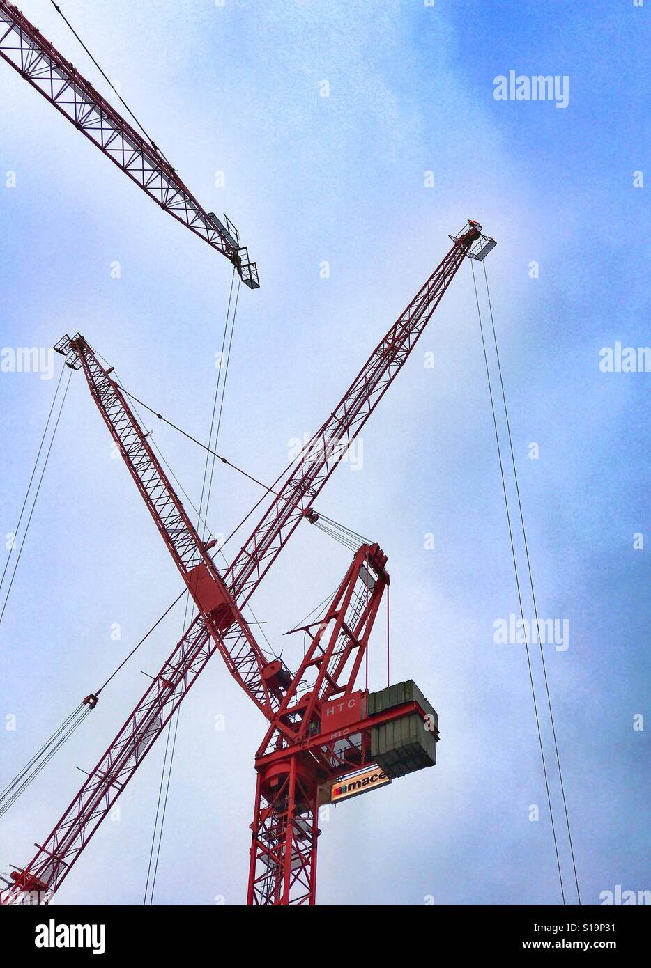 Construction cranes - Smartphone Captured Stock Image