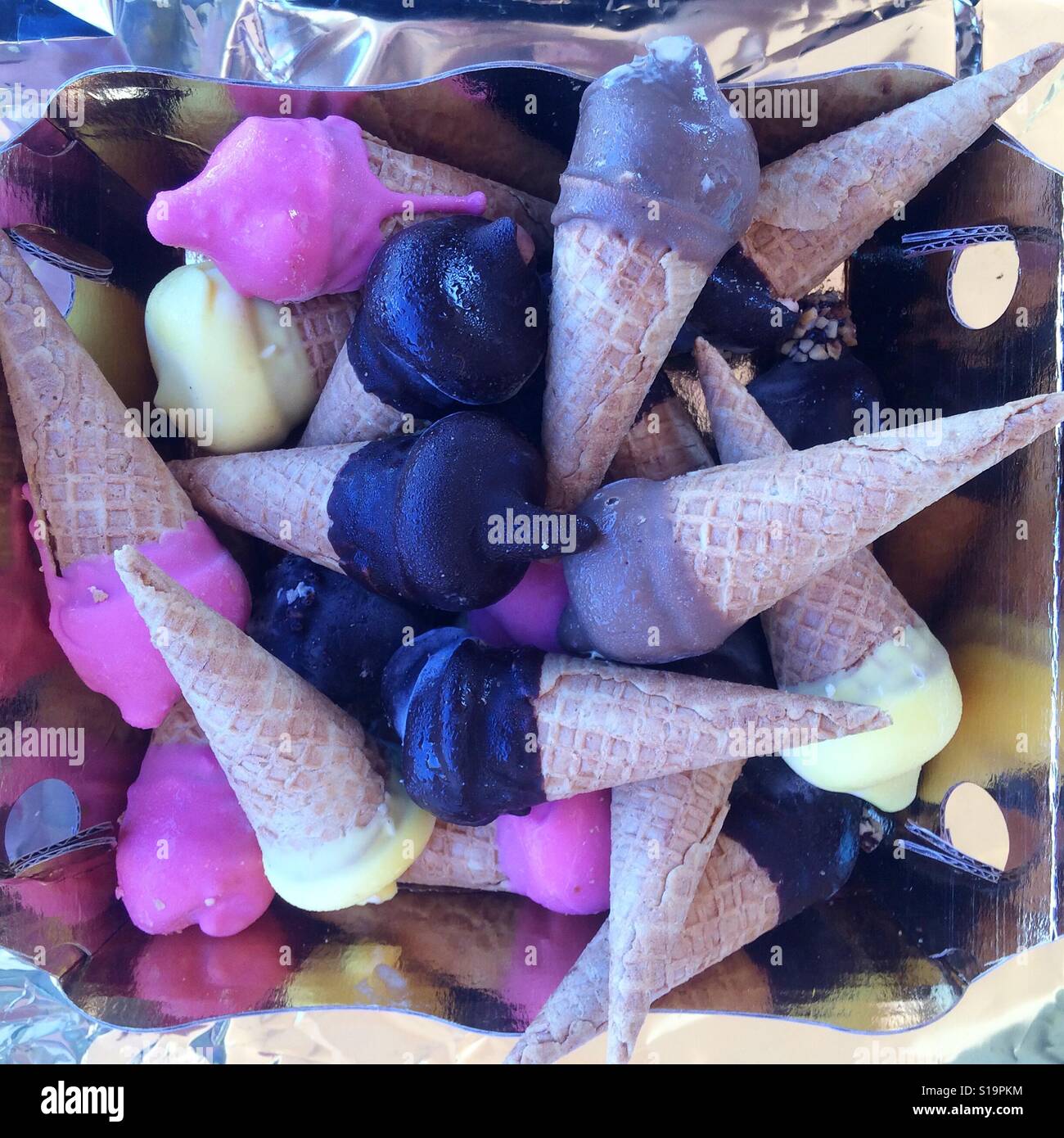 Mini Ice Cream cones Stock Photo Alamy