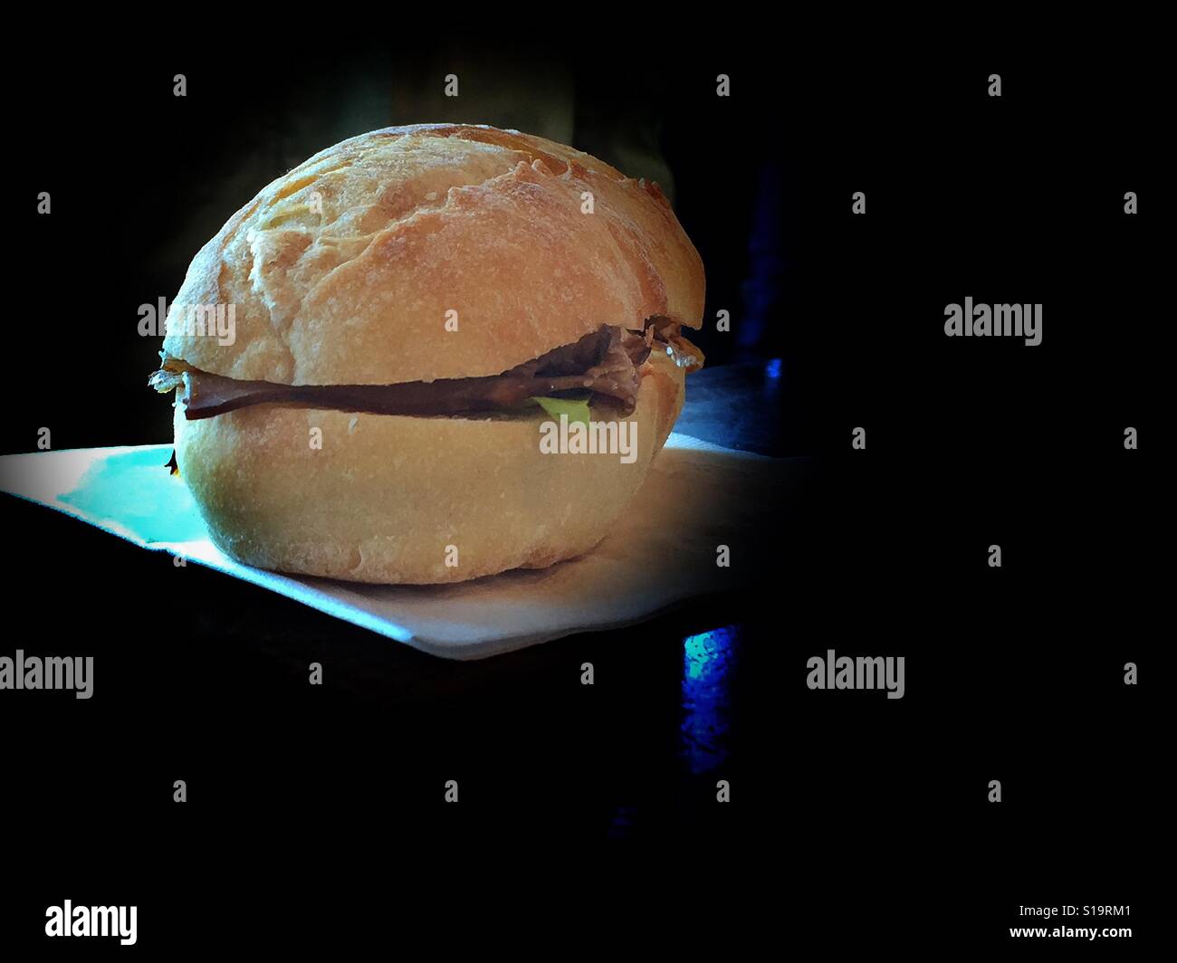 Beef sandwich for lunch - Smartphone Captured Stock Image