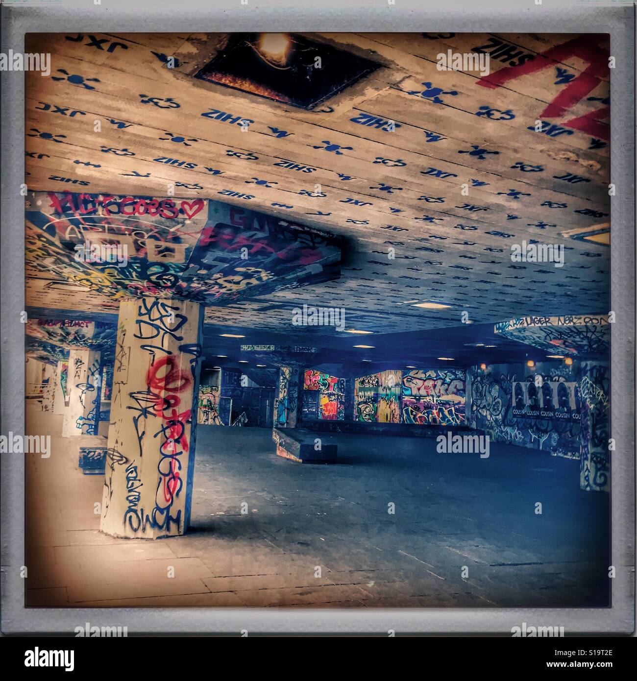 Skateboarding area at London's southbank Stock Photo Alamy