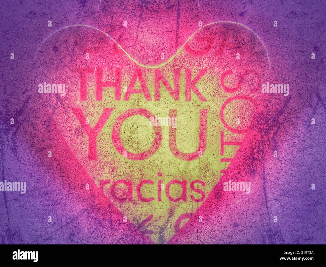 Pink heart shape and Thank you - Smartphone Captured Stock Image