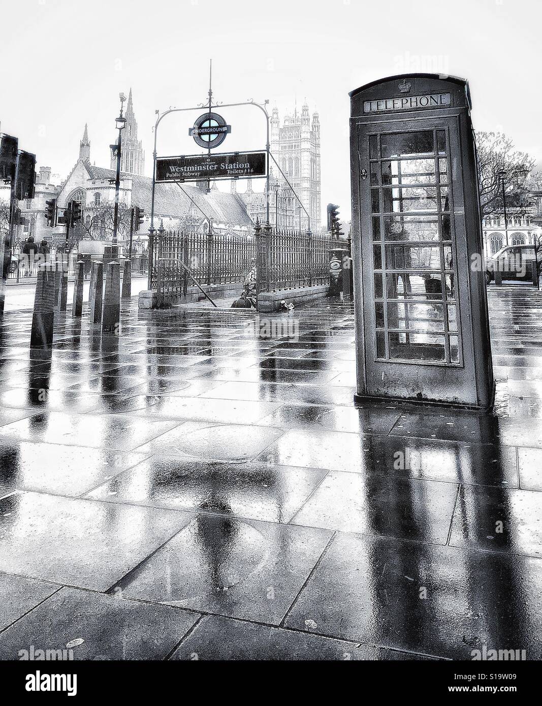 A rainy day in Westminster. - Smartphone Captured Stock Image
