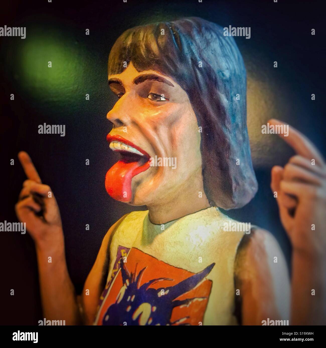 Mick Jagger portrait cartoon caricature - Smartphone Captured Stock Image