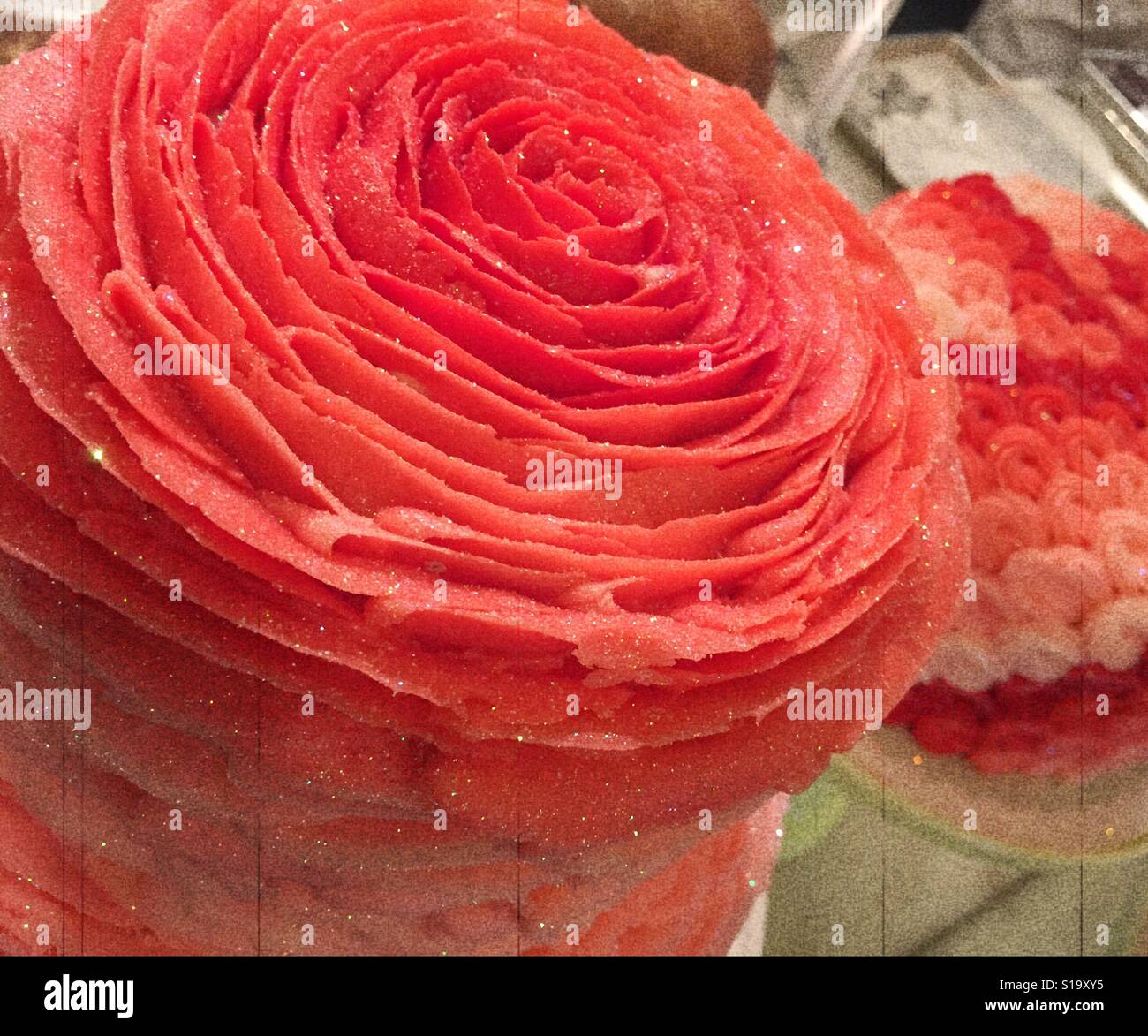 Fancy Valentine's Day rose cake - Smartphone Captured Stock Image