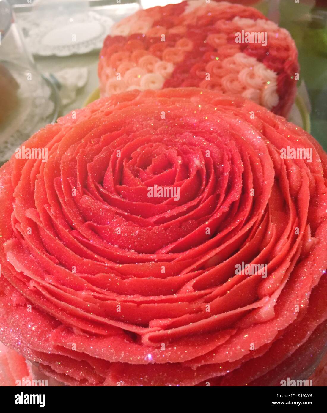 Fancy Valentine's Day cakes - Smartphone Captured Stock Image