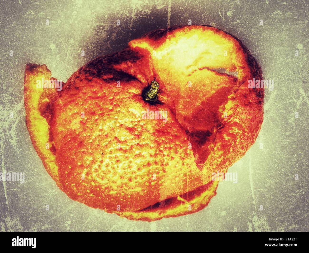 Mandarin orange peel - Smartphone Captured Stock Image