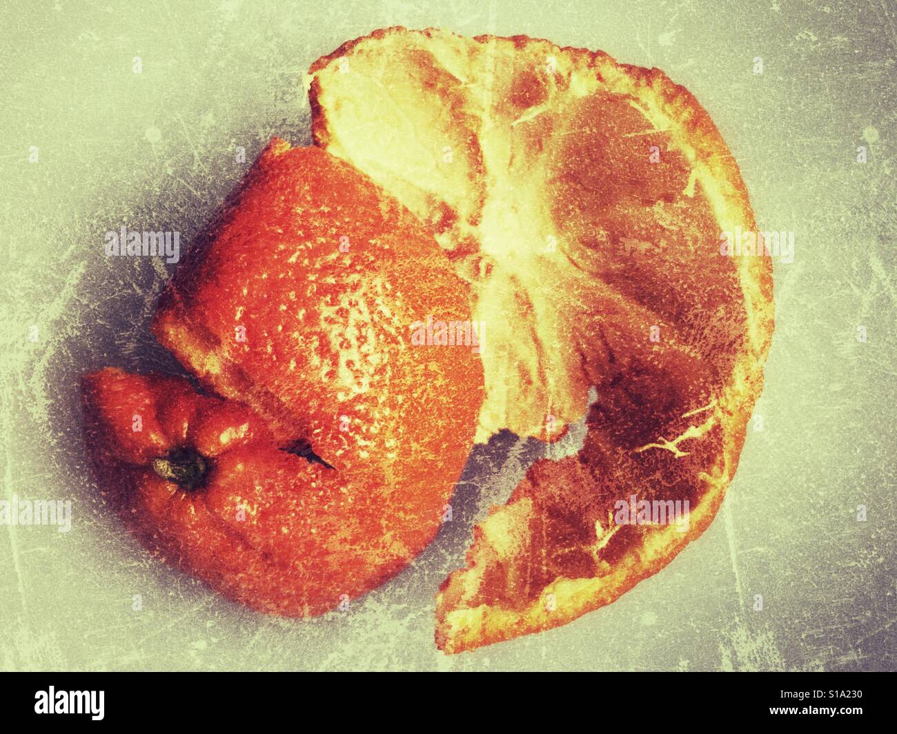 Mandarin orange peel - Smartphone Captured Stock Image