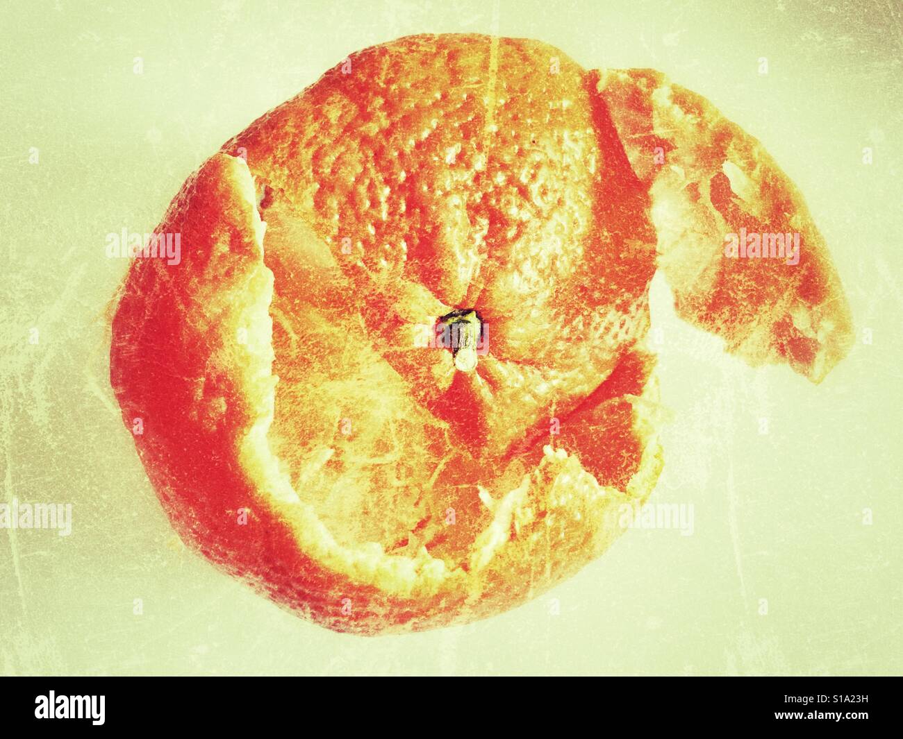 Mandarin orange, peel and pith - Smartphone Captured Stock Image