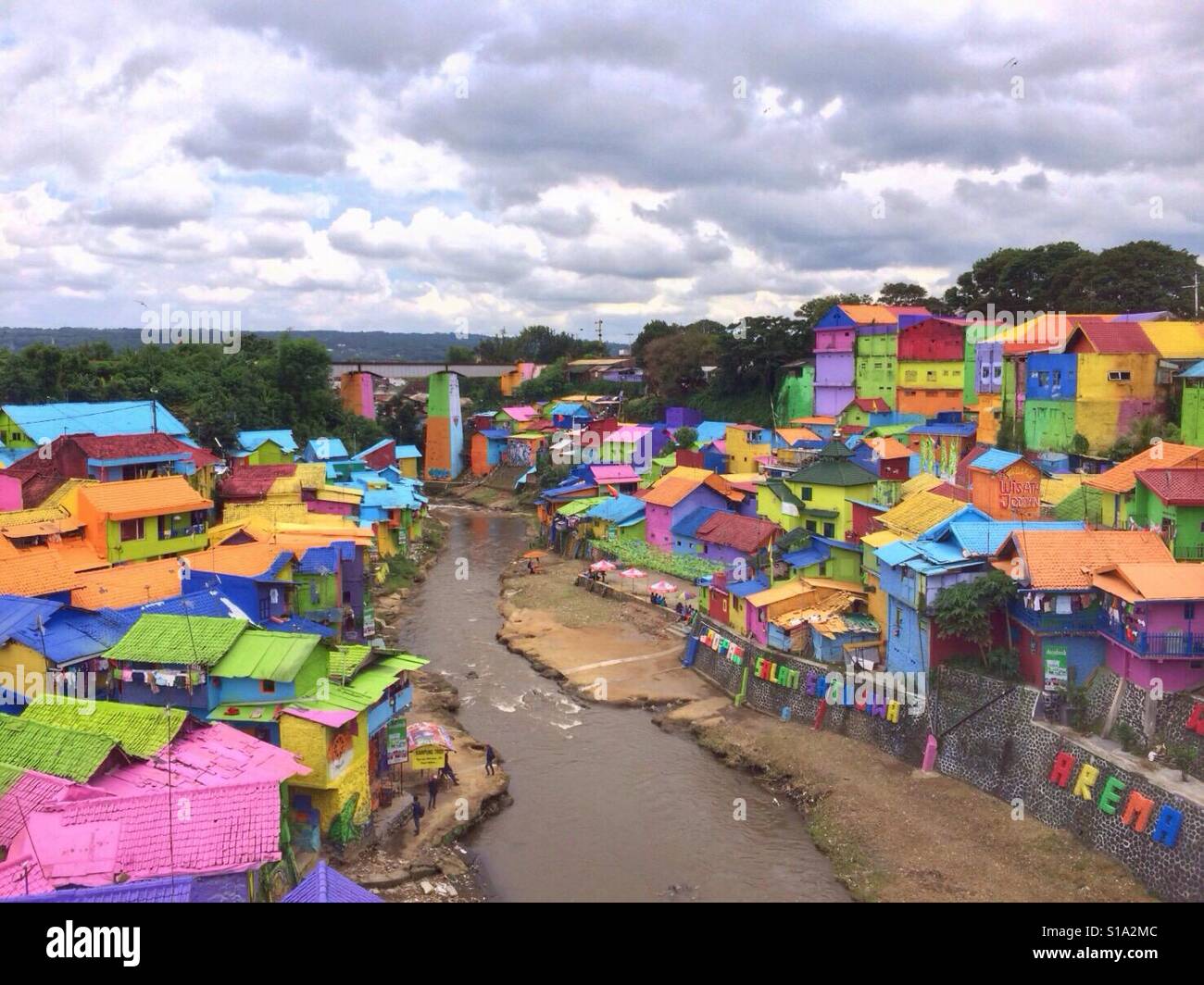  Malang  s Colorful Suburb In Malang City Indonesia  Stock 