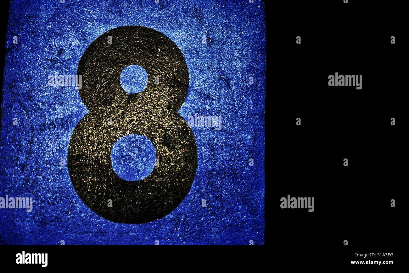 Building block.  The number 8 - Smartphone Captured Stock Image