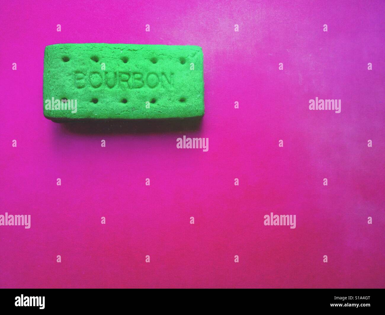 Bourbon biscuit with colour changed - Smartphone Captured Stock Image