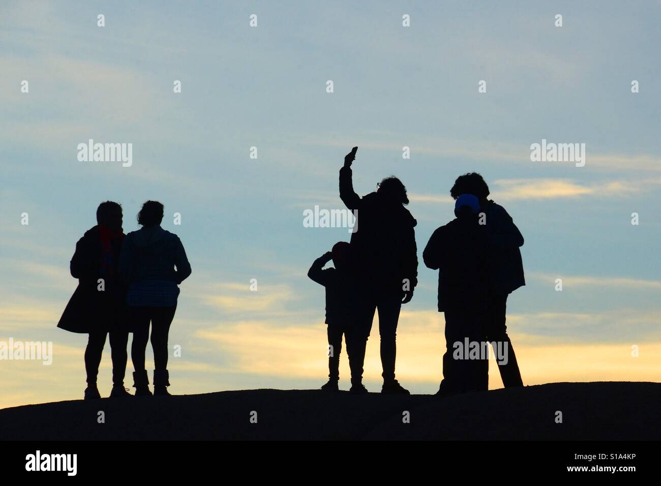 Sunset and selfie, Joshua Tree National Park, California - Smartphone Captured Stock Image