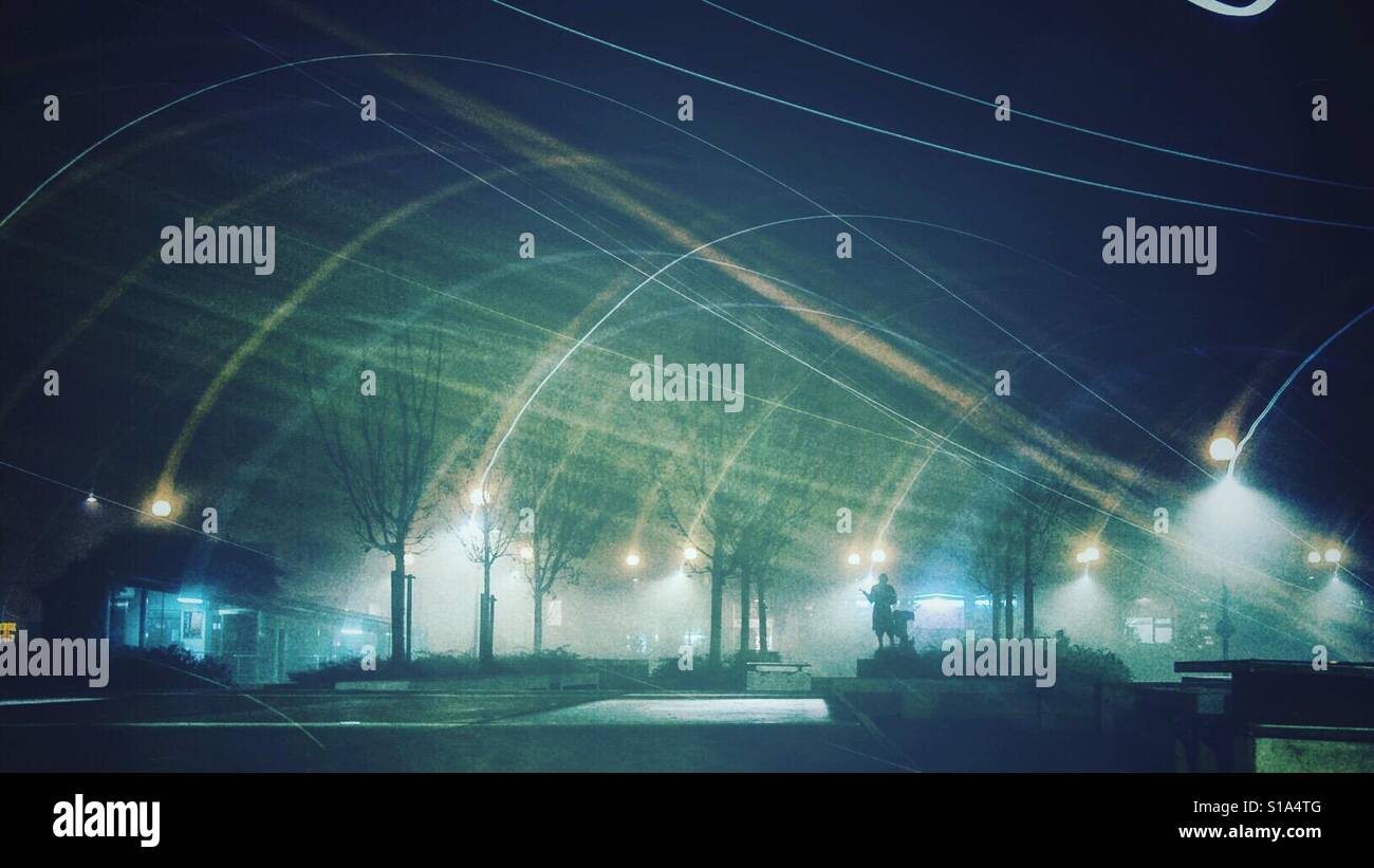 Foggy night - Smartphone Captured Stock Image