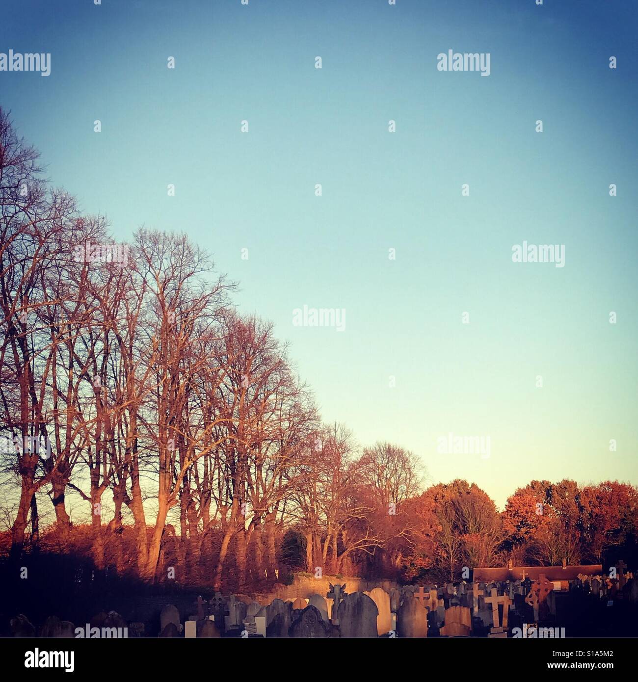 Graveyard Sky Stock Photo