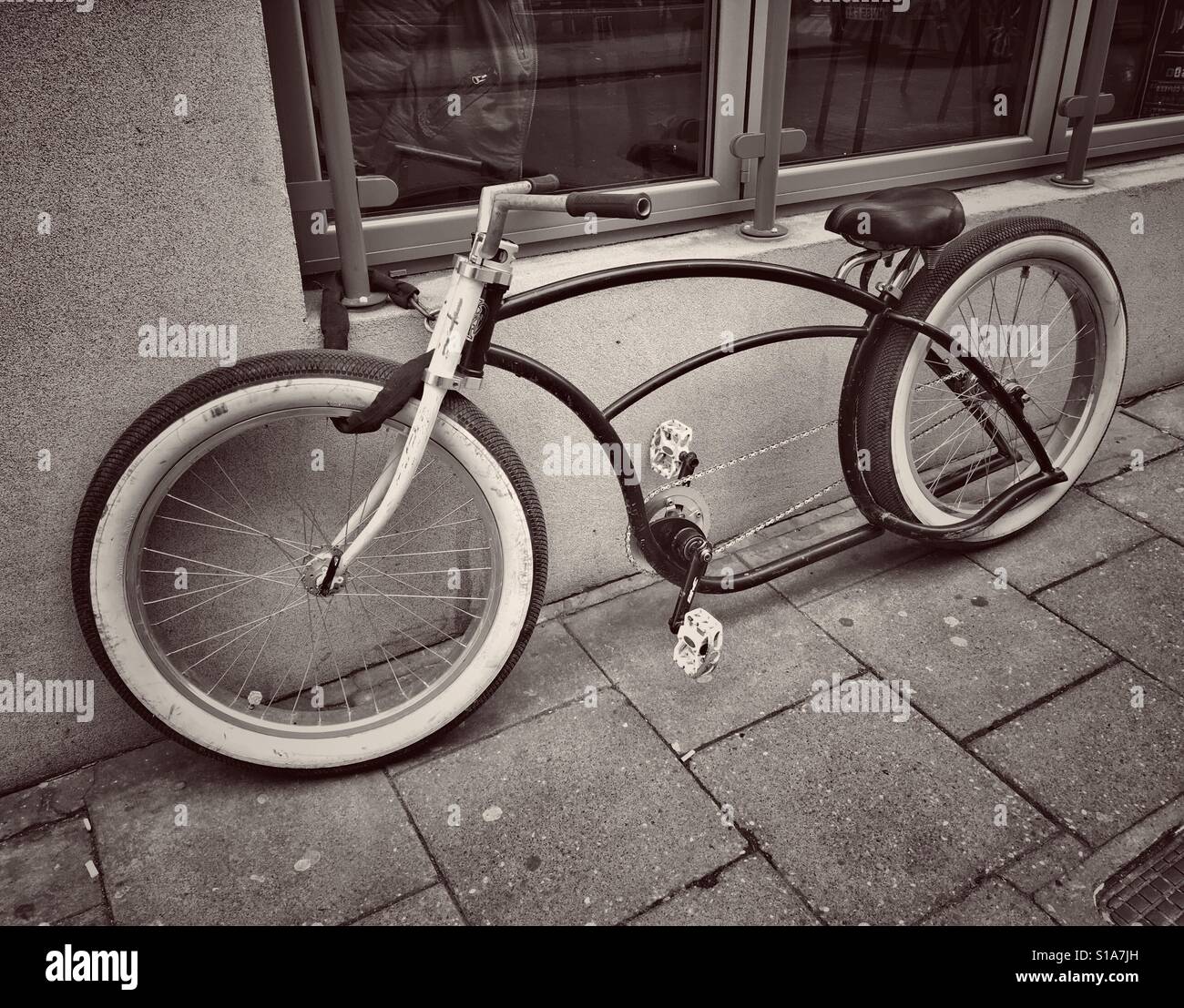 An unusual bicycle seen on a street in Bristol, UK - Smartphone Captured Stock Image