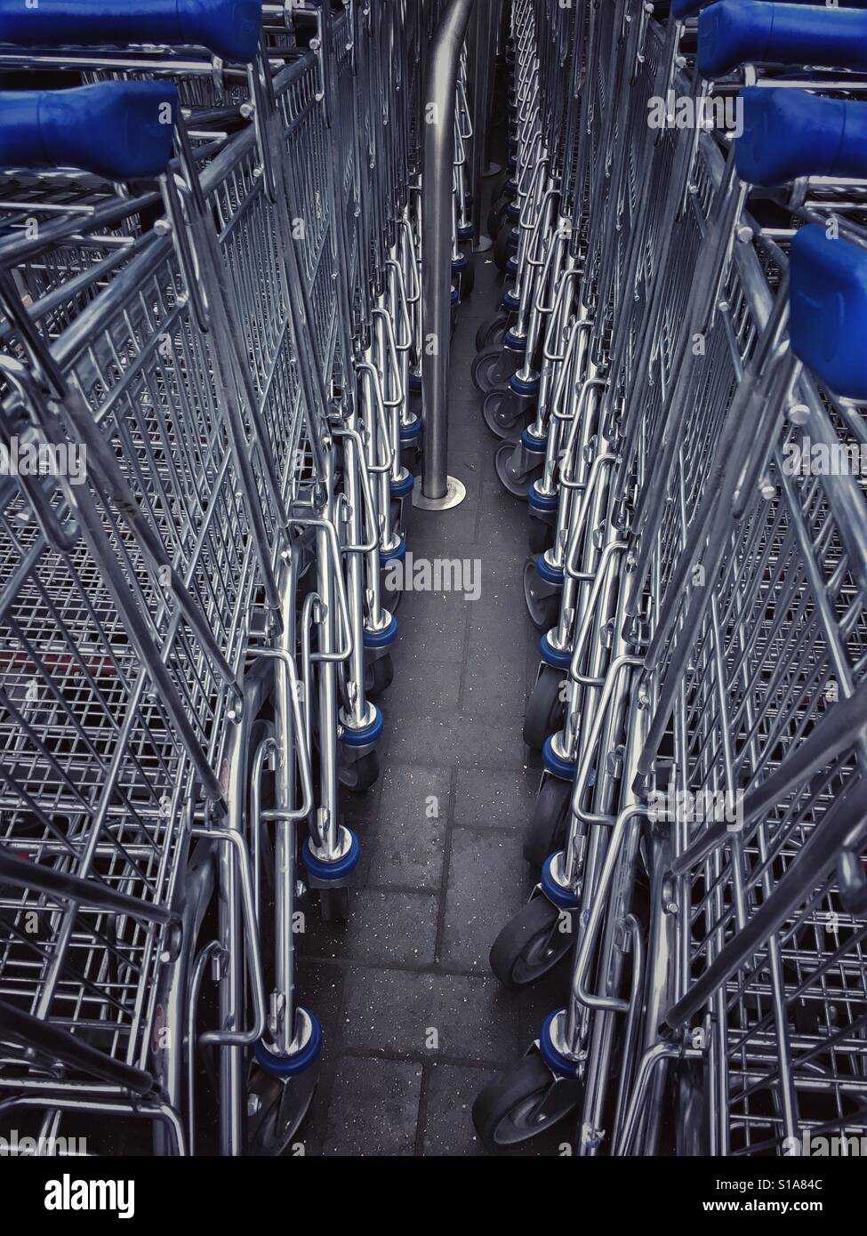 Supermarket trolleys - Smartphone Captured Stock Image