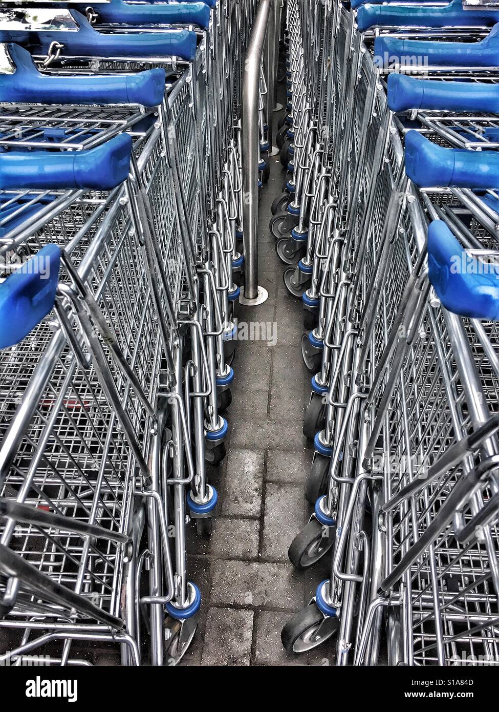 Supermarket trolleys - Smartphone Captured Stock Image