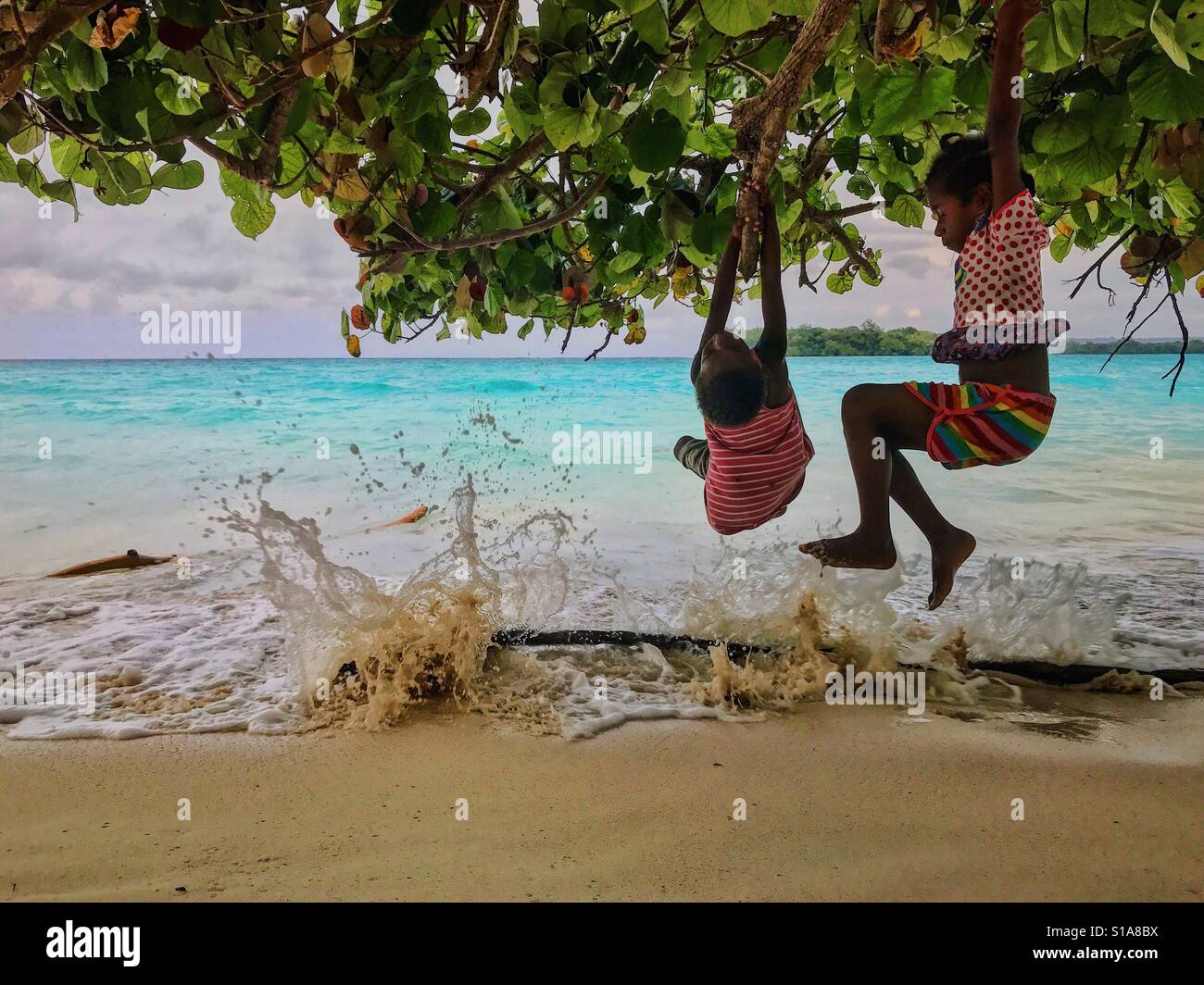 Kids in Vanuatu Stock Photo