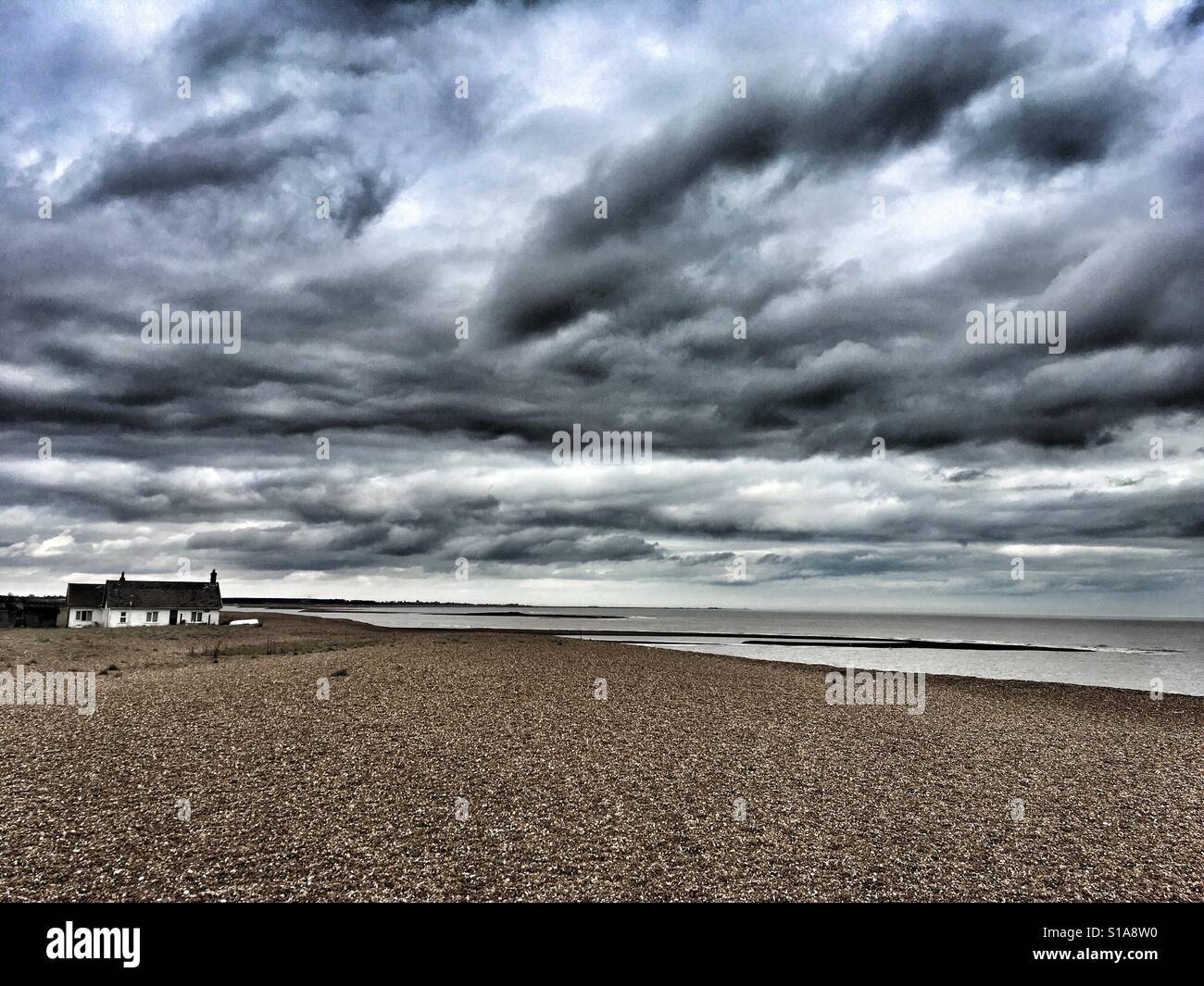 Seaside residential property, Shingle Street, Suffolk, England. - Smartphone Captured Stock Image